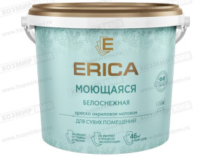 Краска ВД ERICA моющаяся белоснежная матовая 14 кг