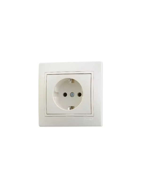 Lezard розетка 1-м бежевый с/з