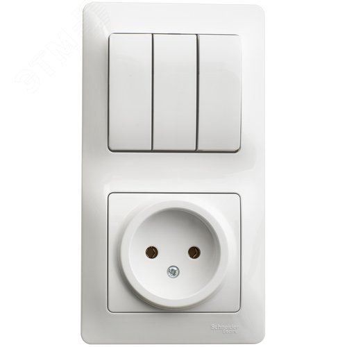 Блок:розетка +3 кл. белый