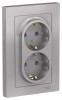 AtlasDesign мех. розетки 2-м алюминий с/з