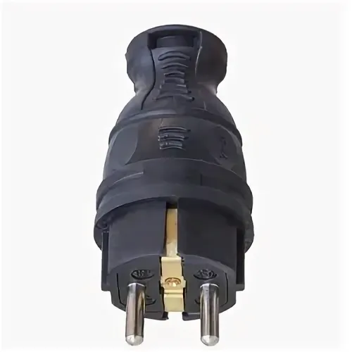 Вилка с/з прямая каучук 16А TOKOV