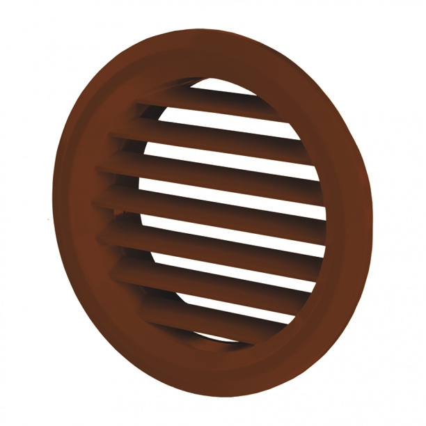 Решетка круглая с сеткой с фланцем D100 т/у,коричневый